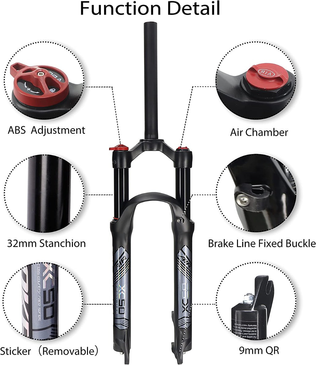 Hycline Blooke XC90 27.5/29 inch bicycle front suspension fork with adjustable suspension for mountain biking.