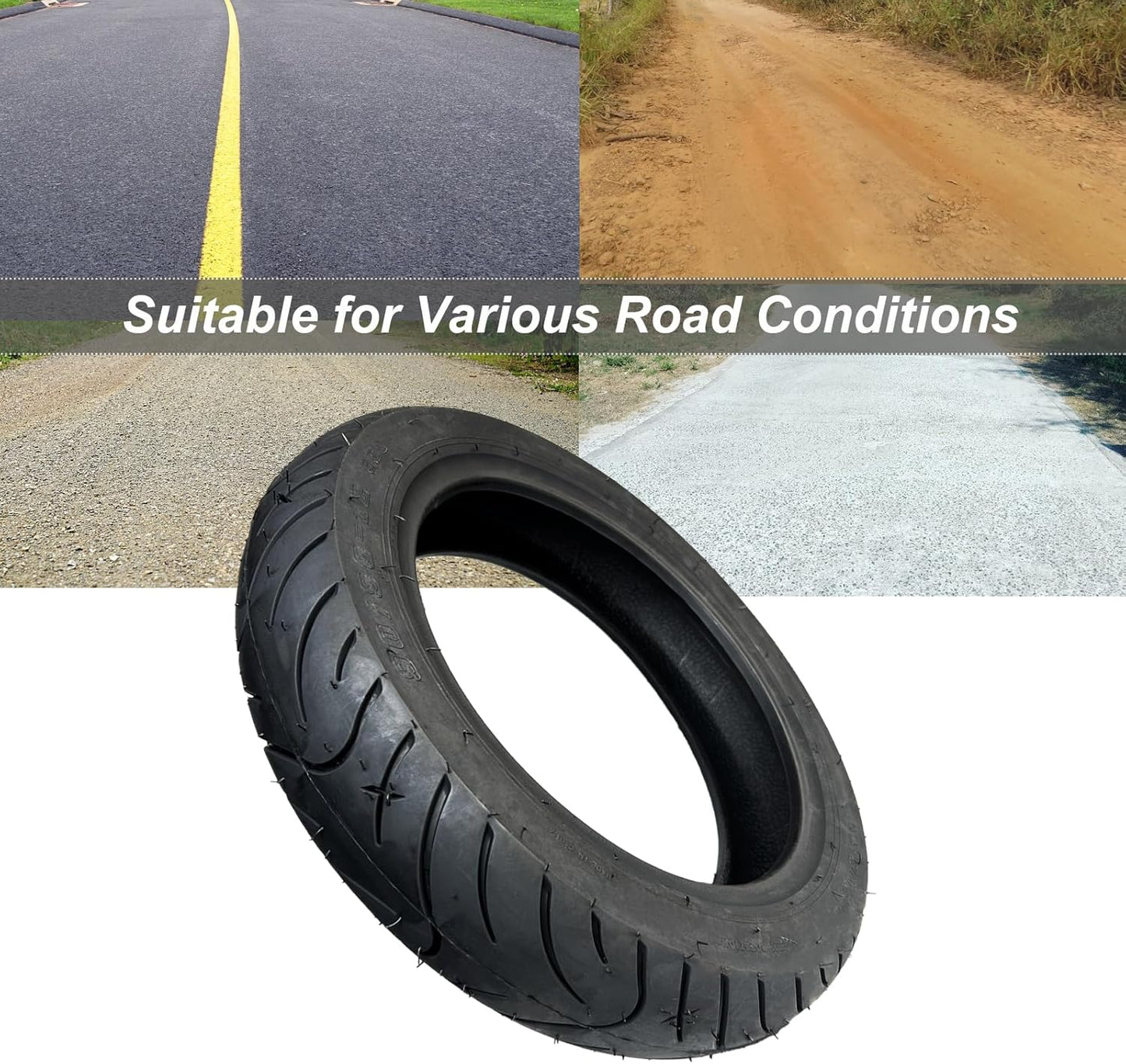 90/90-12 Scooter Tire 12" Tubeless – Front or Rear