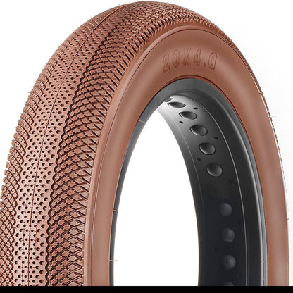 Hycline HyperPave E-Bike and Fat Bike Tire with rugged tread for off-road riding, shown mounted on a bike wheel.