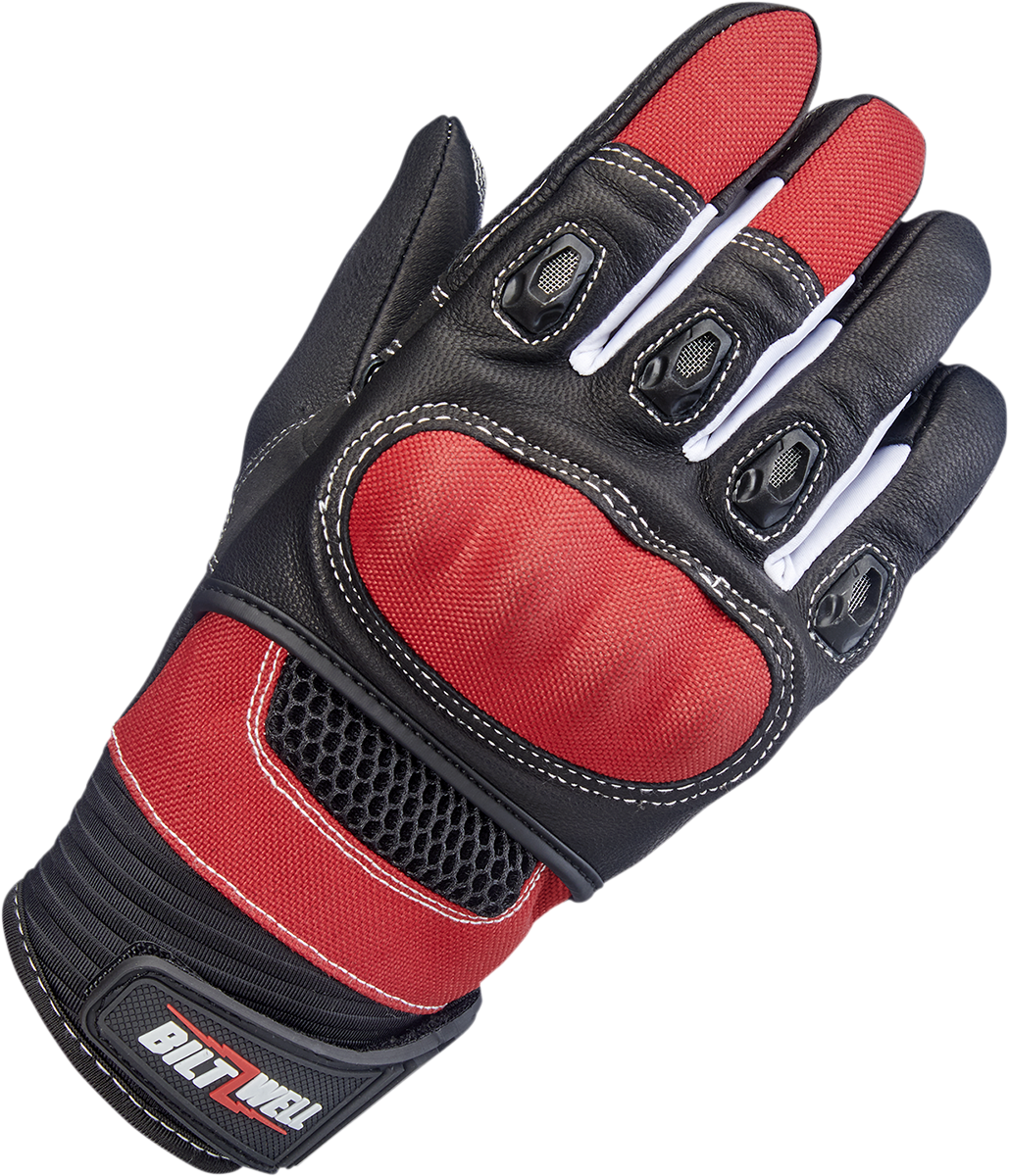 Red BILTWELL Bridgeport Gloves in small size, showing the durable leather construction and stylish design.