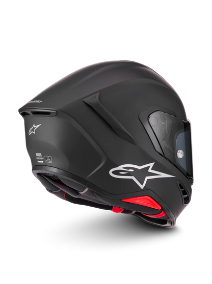 Alpinestars R7 Solid helmet with sleek design, featuring ECE 22.06 and DOT certification for motorcycle safety.