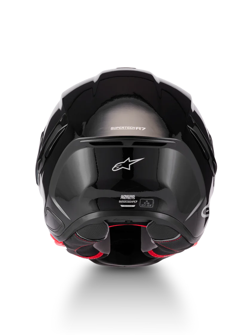 Alpinestars R7 Solid Helmet with ECE 22.06 and DOT certification, shown in black with ventilation vents and secure chin strap.