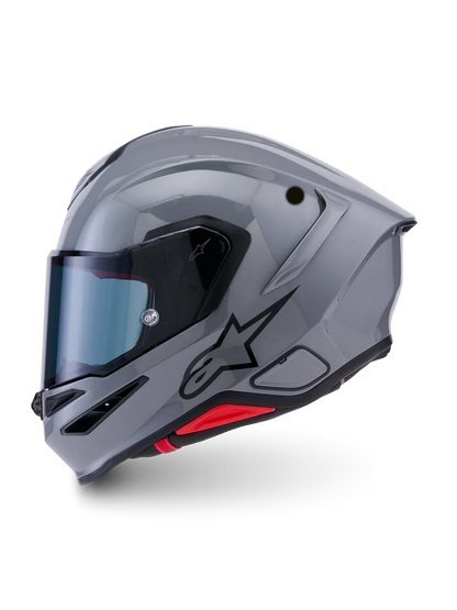 Alpinestars R7 Solid helmet with ECE 22.06 and DOT certification, shown in a sleek design for motorcycle riding.