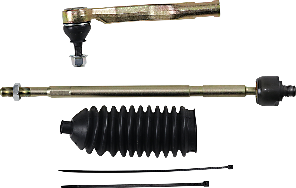 MOOSE OFFROAD left front tie-rod assembly kit 51-1085-L for improved steering performance, shown with metal components and joints.