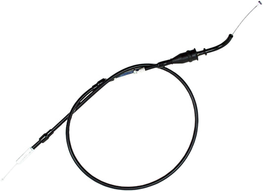 Black vinyl throttle cable for motorcycles and powersports vehicles, MOTION PRO Part 05-0051, with metal fittings and flexible design