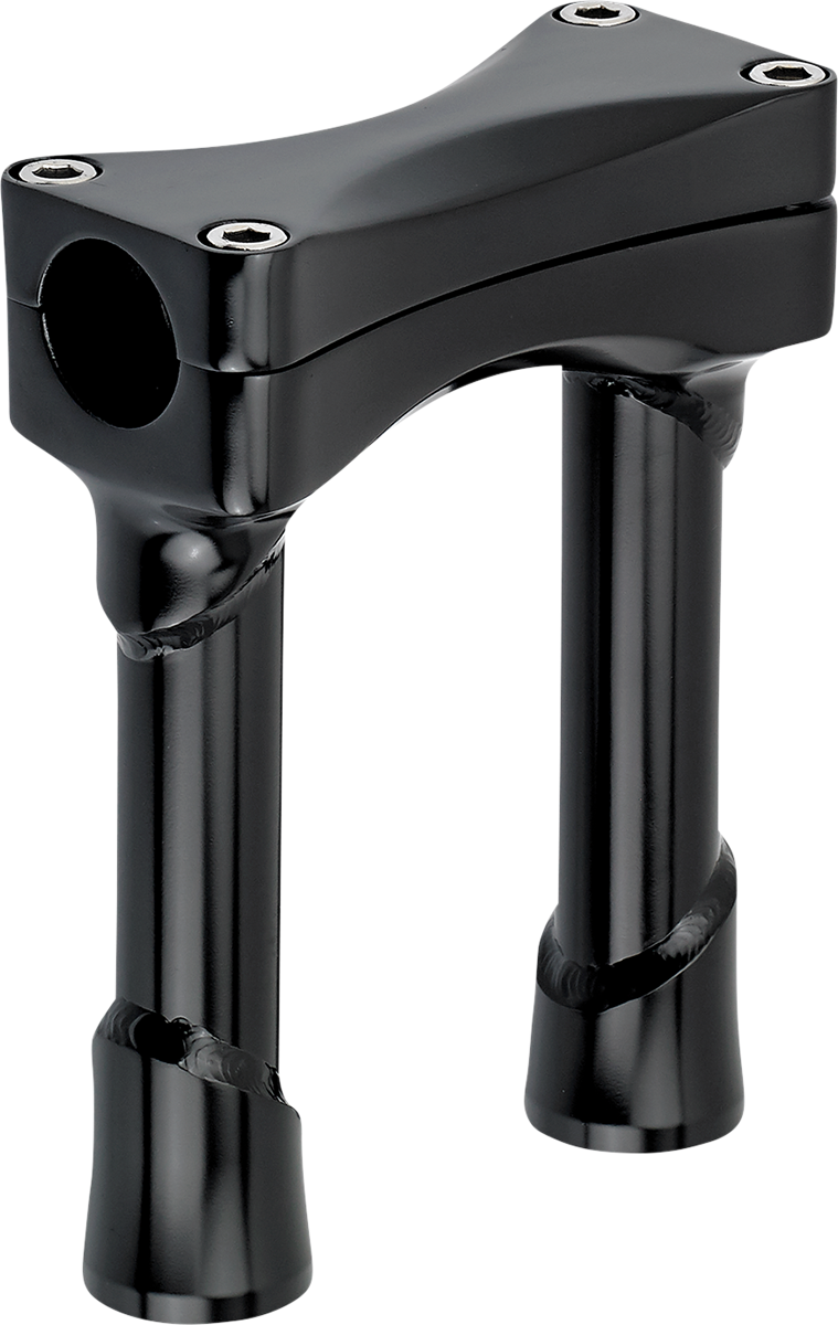 Black BILTWELL Murdock oversized 6-inch handlebars risers for motorcycles, designed for improved handlebar height and rider comfort.