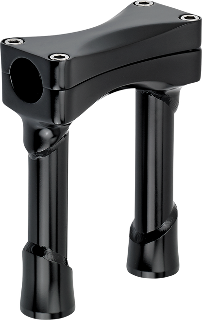 Black BILTWELL Murdock oversized 6-inch handlebars risers for motorcycles, designed for improved handlebar height and rider comfort.