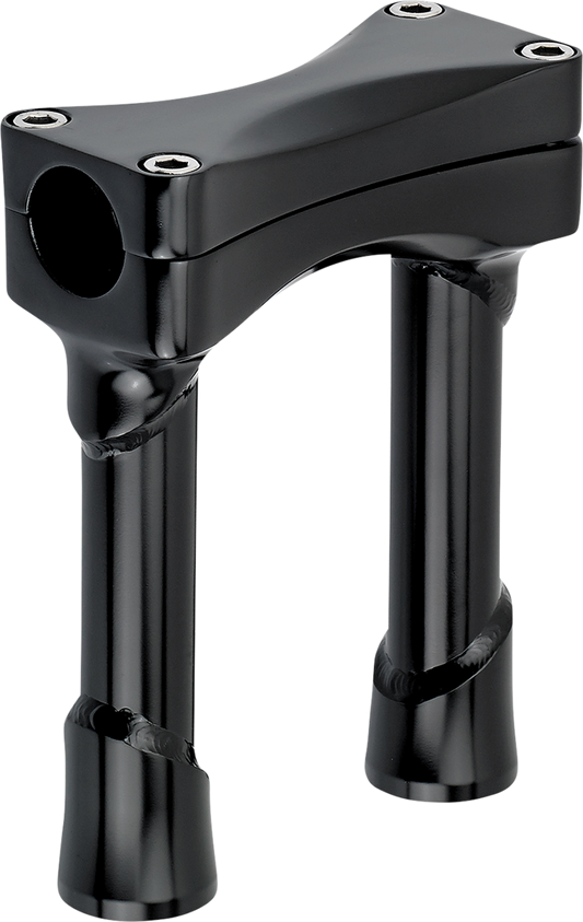 Black BILTWELL Murdock oversized 6-inch handlebars risers for motorcycles, designed for improved handlebar height and rider comfort.