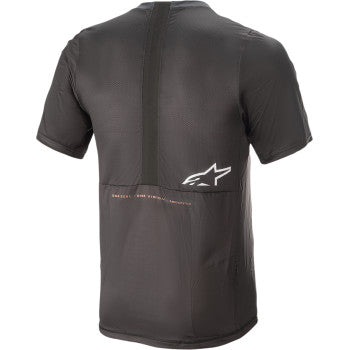 Alpinestars Alps 6.0 V2 short-sleeve motorcycle jersey in black and coral, size XL, featuring breathable fabric and athletic fit.