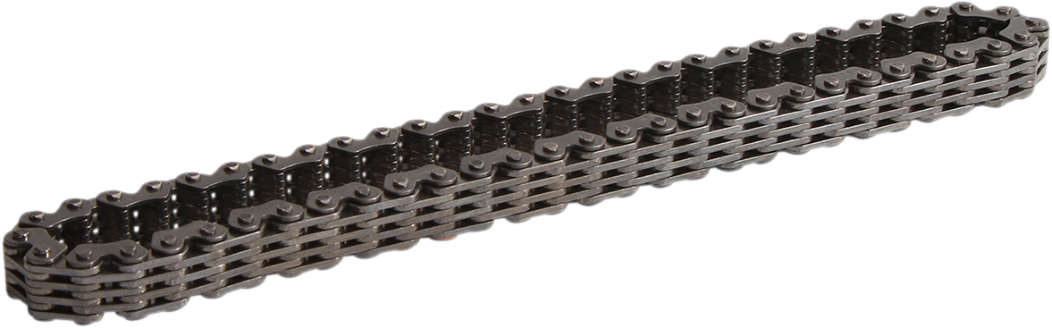 Moose Offroad Polaris 25-8001 transaxle and transmission chain with heat-treated links, showing close-up of metal chain links.