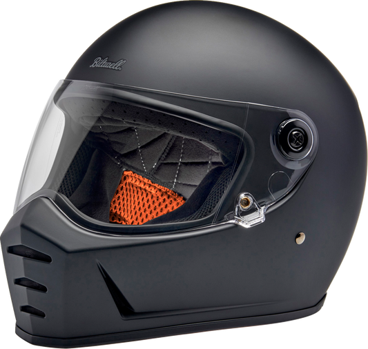 BILTWELL Lane Splitter helmet in flat black, XS size, motorcycle helmet with a sleek design and matte finish.