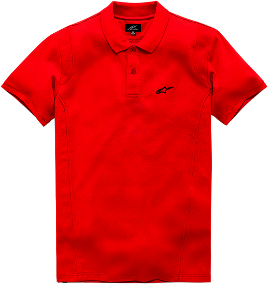 Red Alpinestars Capital Polo Shirt in Medium, featuring a classic polo design with the Alpinestars logo.