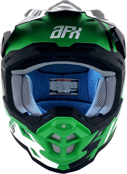 Bill's Exhausts AFX FX-19R racing helmet in matte green, medium size, featuring a sleek aerodynamic design with visor and ventilation.
