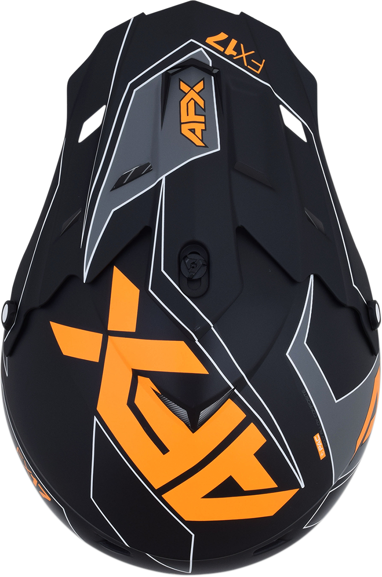 Bill's Exhausts AFX FX-17 helmet in matte black and orange, small size, with sleek aerodynamic design and ventilation features.