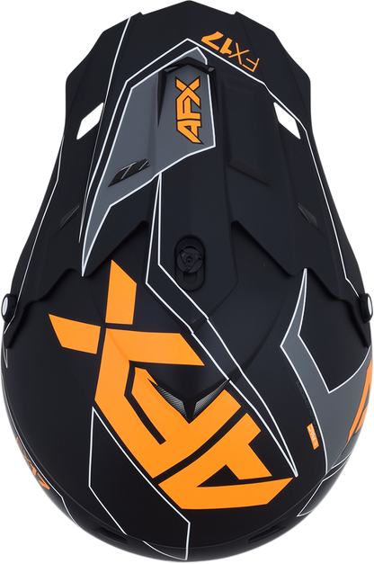 Bill's Exhausts AFX FX-17 helmet in matte black and orange, small size, with sleek aerodynamic design and ventilation features.