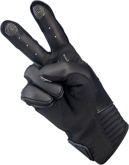 Black BILTWEll Bridgeport Gloves in 2XL size, made by Bill's Exhausts, with leather and textile construction for motorcycle riding.