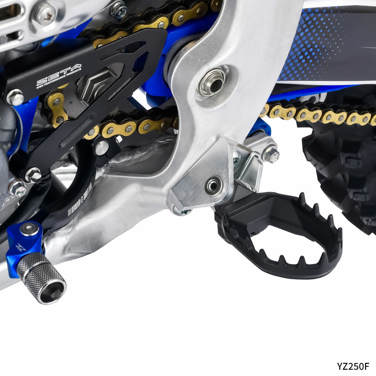 ZETA Max Foot Peg for Yamaha models, part ZE93-2610, durable metal foot peg with textured surface for better grip.