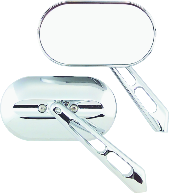 Kuryakyn Magnum small flat glass chrome motorcycle mirror with sleek round design and chrome finish