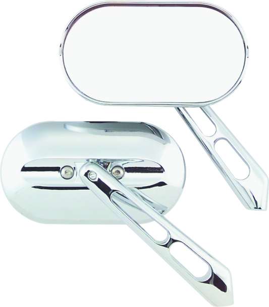 Kuryakyn Magnum small flat glass chrome motorcycle mirror with sleek round design and chrome finish