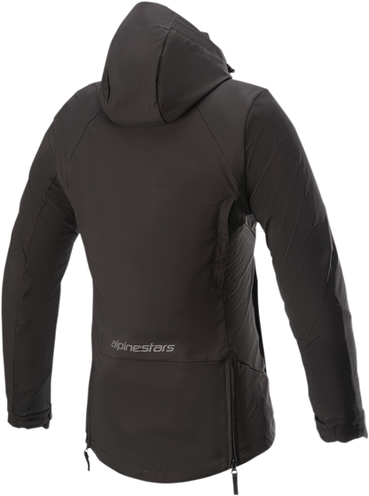 Alpinestars Stella Moony Drystar® motorcycle jacket in black, large size, featuring protective design and water-resistant material.