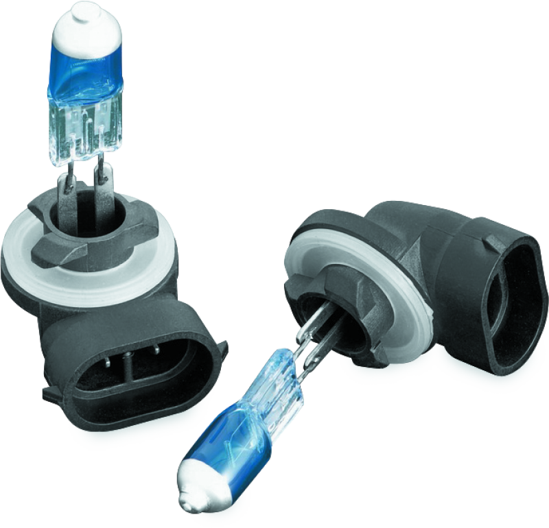 Kuryakyn Super White 881 27W bulb for powersports vehicles, close-up of the bright white LED bulb in a clear socket.