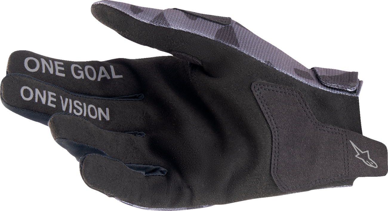 Alpinestars Radar Silver motorcycle gloves in large size, featuring protective padding and sleek silver design.