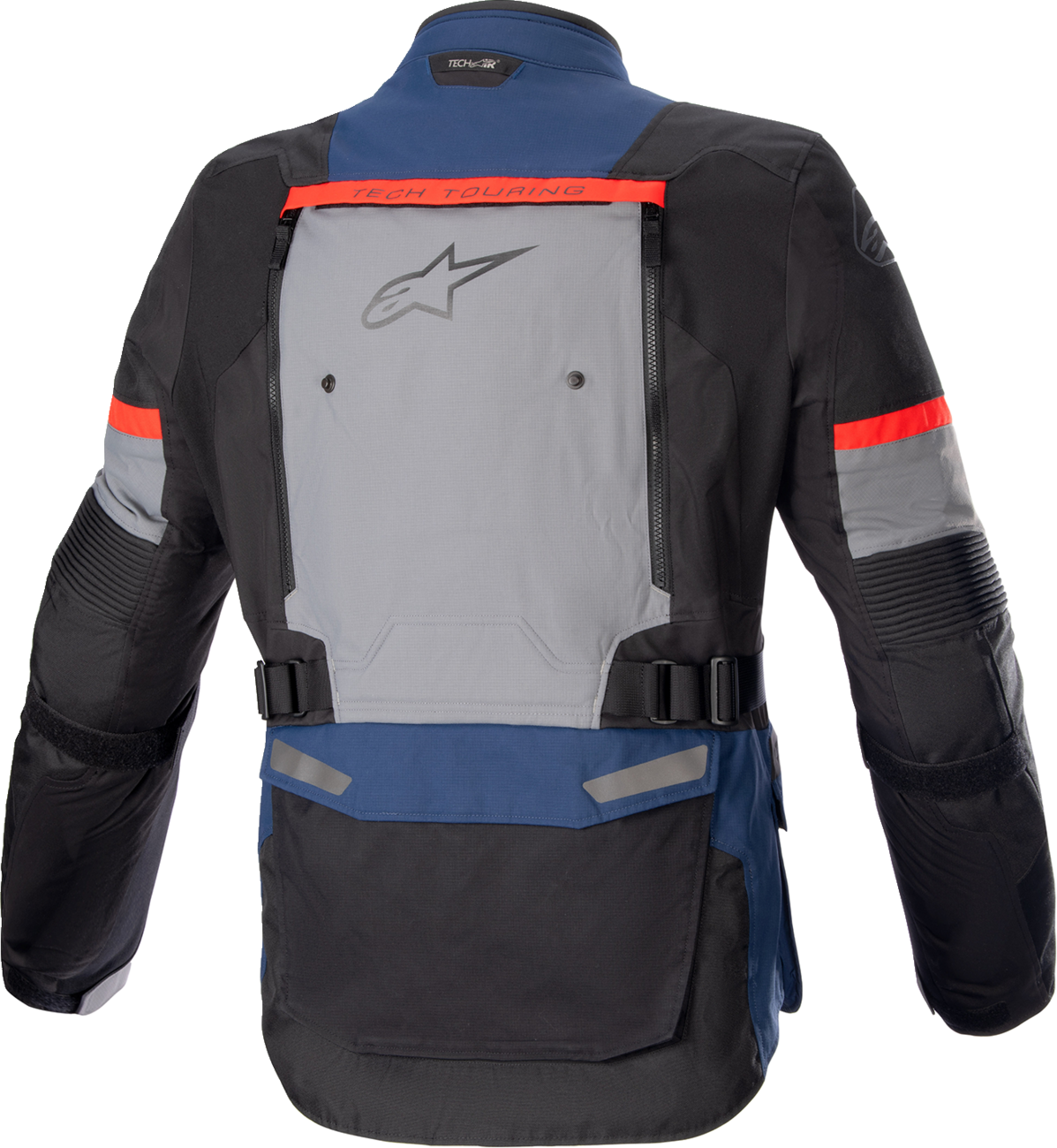 Alpinestars Bogota Pro Drystar® motorcycle jacket in black, blue, and red with protective features, size XL.