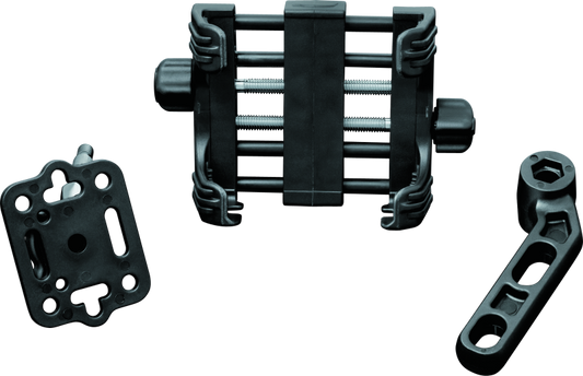 Kuryakyn Tech Connect device holder perch mount with large cradle in black for motorcycles or scooters.