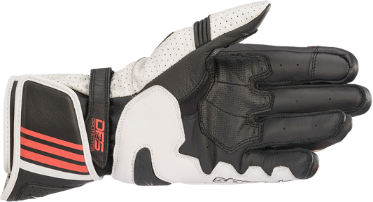 Alpinestars GP Plus R v2 motorcycle gloves in black, white, and red, size 3XL, featuring protective armor and durable material.