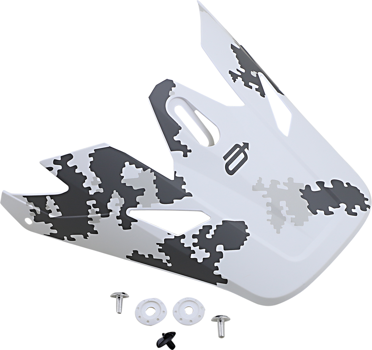 ARCTIVA Rise Visor Kit in snow camo pattern, helmet parts by Bill's Exhausts, showing the camo-colored visor for snow helmets.