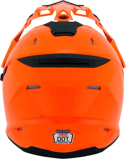 Bill's Exhausts AFX FX-41DS safety orange helmet, large size, with clear visor and aerodynamic design for motorcycle riding safety.