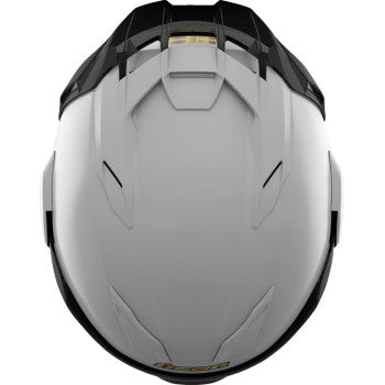 White ICON Ultraflite Rizz Rizz MIPS helmet in 3XL size, featuring sleek design and helmet straps visible in the image.