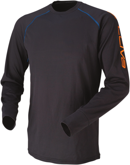 Bill's Exhausts ARCTIVA evaporator long sleeve jersey in black, size medium, featuring breathable fabric and sporty design.