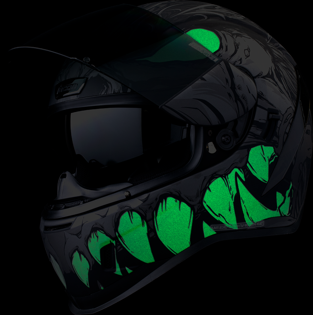 Bill's Exhausts ICON Airform™ Helmet Manik'RR MIPS® in dark black, medium size, with sleek design and safety features.