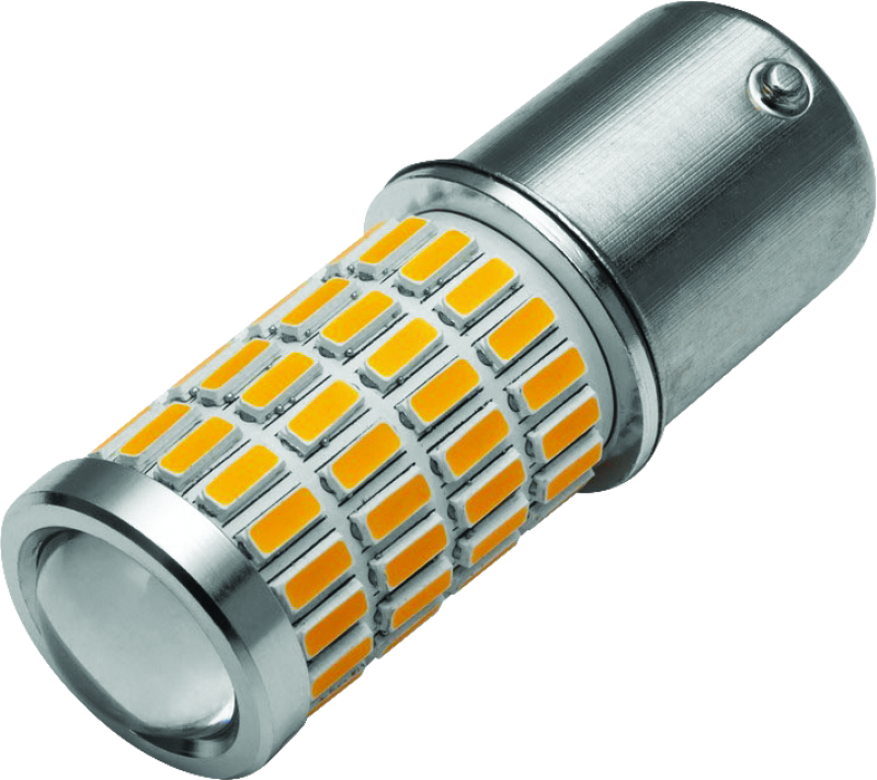 Kuryakyn LED 1156 Amber Bulb for powersports vehicles, providing enhanced visibility with bright amber LED lighting.