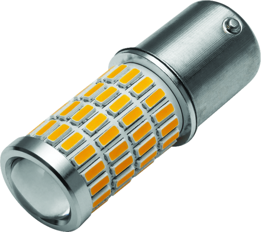 Kuryakyn LED 1156 Amber Bulb for powersports vehicles, providing enhanced visibility with bright amber LED lighting.