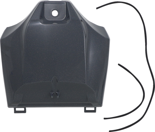 Gray and metallic Acerbis tank cover for motorcycle body, with textured surface and branding details.