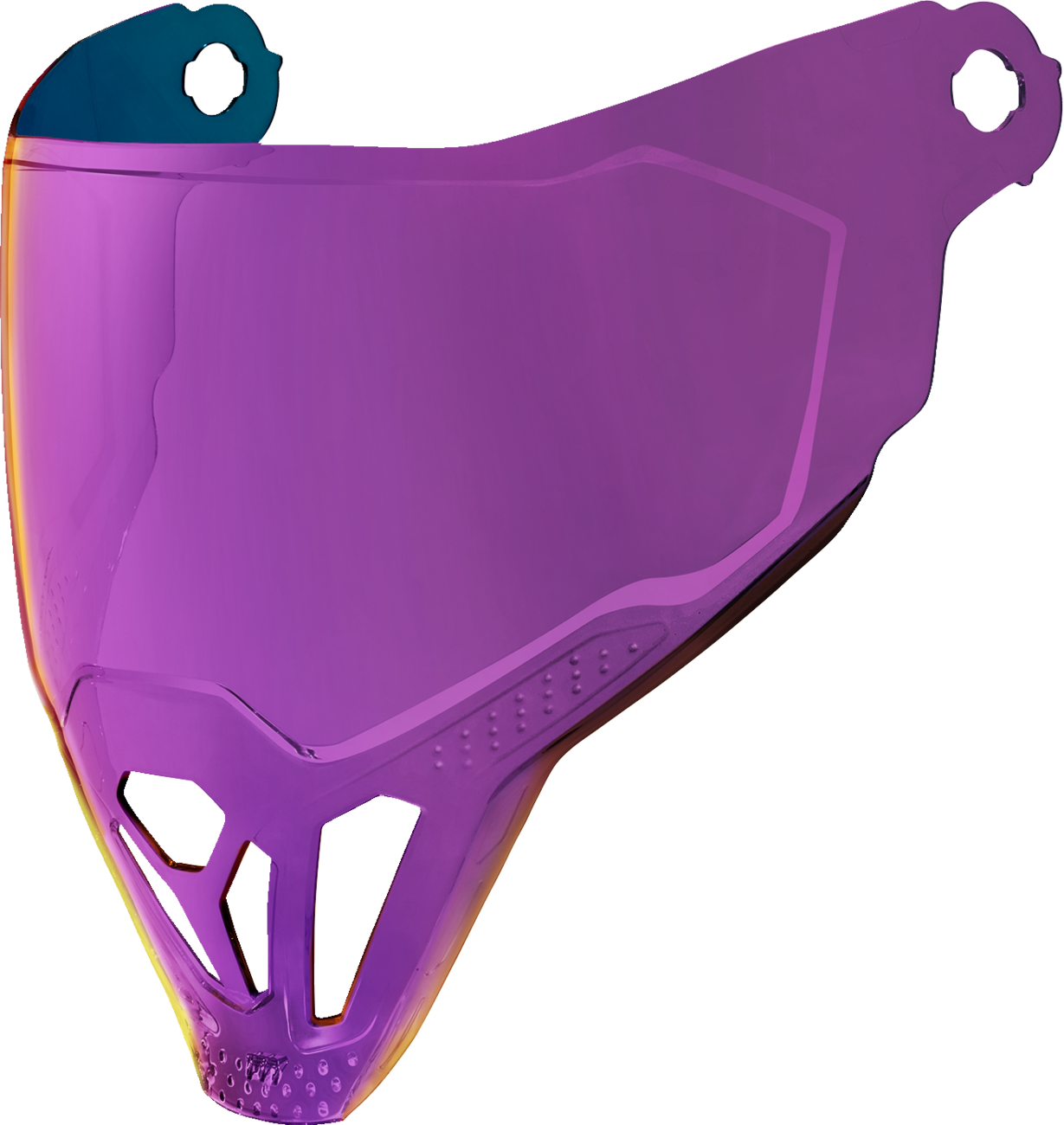 Bill's Exhausts ICON Airflite™ ForceShield™ helmet part in RST Purple, showing the vibrant purple shield and helmet design.