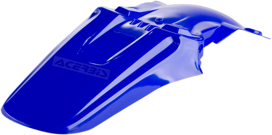 Blue Acerbis rear fender for motorcycle, body part with mounting points, designed for durability and style.