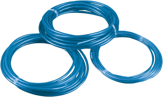 Blue 1/4-inch polyurethane fuel line by PARTS UNLIMITED, 100 feet long, flexible and durable for fuel system applications.