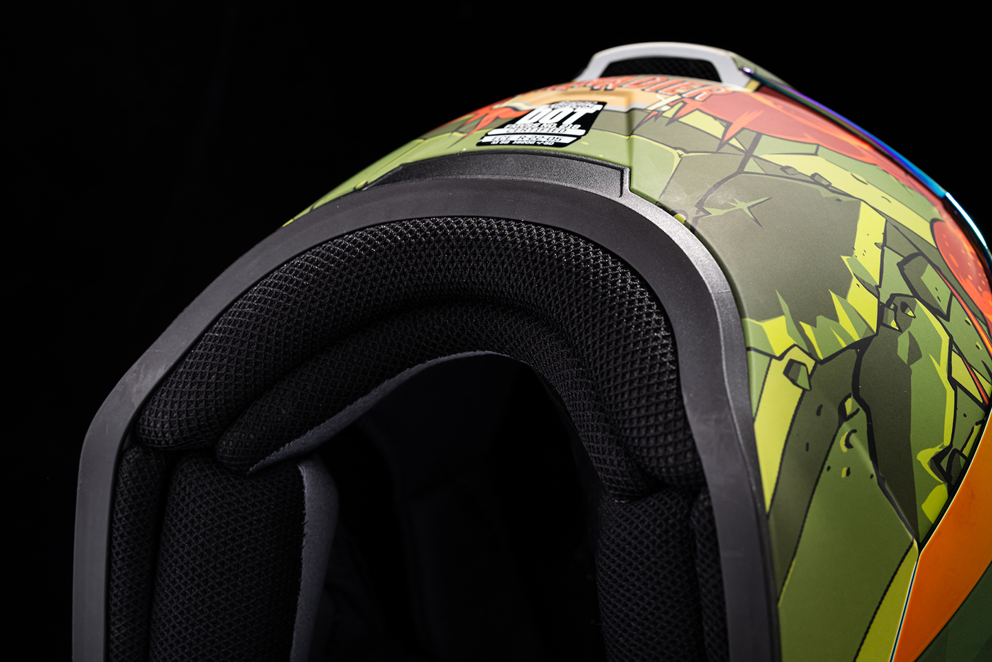 Bill's Exhausts ICON Airform™ Helmet Grenadier green small helmet with aerodynamic design and ventilation features.