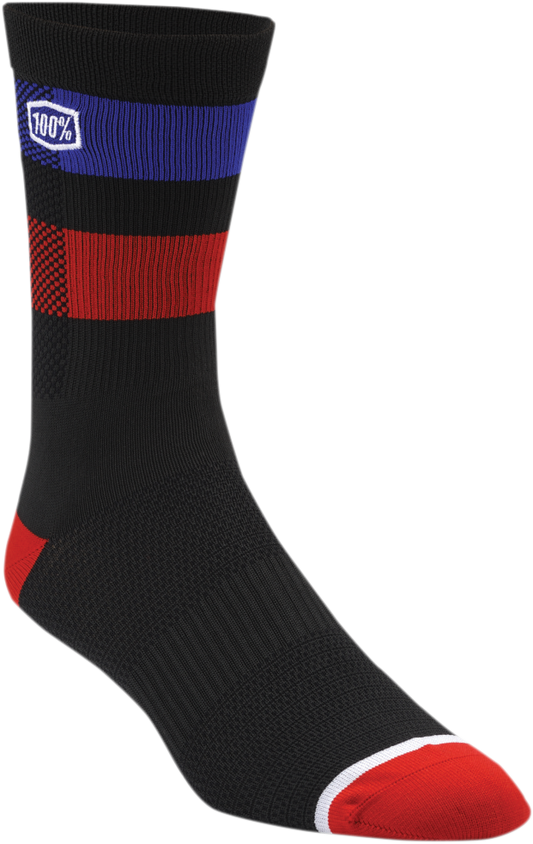 100% Flow Performance Socks - Black - Large/XL 20049-00001 - Howling Moto