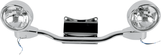 Bill's Exhausts SHOW CHROME Honda VT750C VT1100 Shadow driving light kit, engine-mounted chrome lights for motorcycle visibility