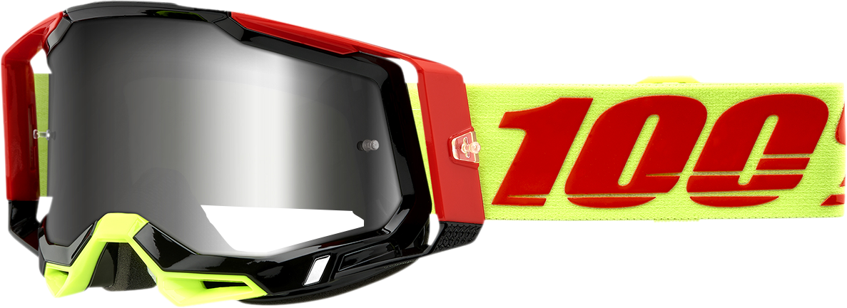 Bill's Exhausts Racecraft 2 Wiz Flash Silver goggles with tinted lenses and adjustable strap for motocross or racing use.