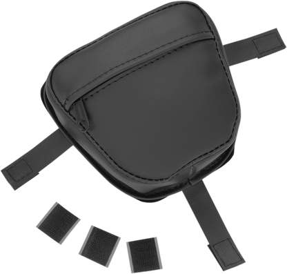 Chrome gas tank pouch for Honda GL 1800 motorcycle, designed by Bill's Exhausts, mounted on the engine area.