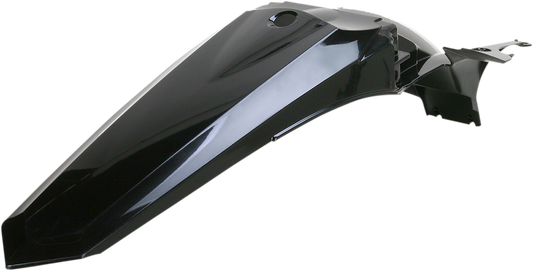 Acerbis black rear fender motorcycle body part with mounting points, designed for durability and style.