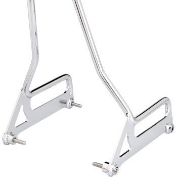 Chrome BILTWELL EXFIL Sissy Bar for FXD motorcycle, featuring a sleek and sturdy design with polished chrome finish.