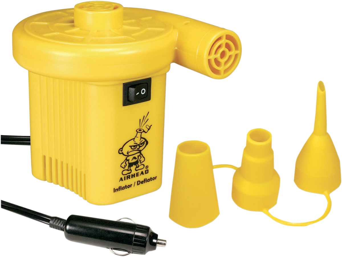 Bill's Exhausts Airhead Air Pump, 12V water pump for inflating water sports equipment, compact and portable design.