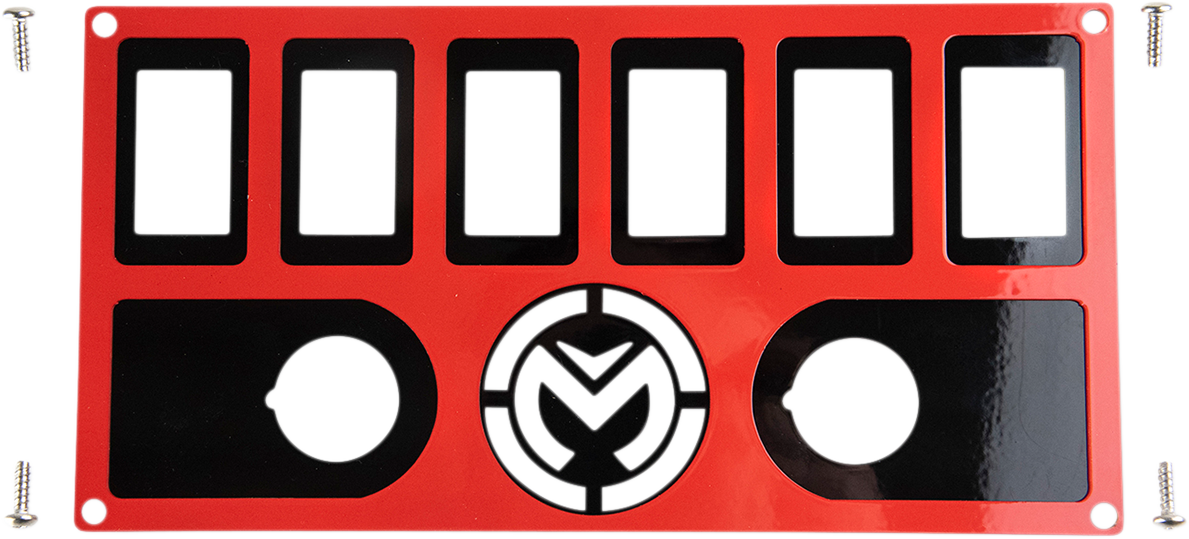 Moose Offroad dash plate with red finish for off-road vehicles, part number 400-1209-PU, mounted on vehicle dashboard.