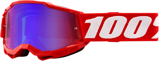 100% Youth Accuri 2 Goggles - Red - Red/Blue Mirror 50025-00002 - Howling Moto